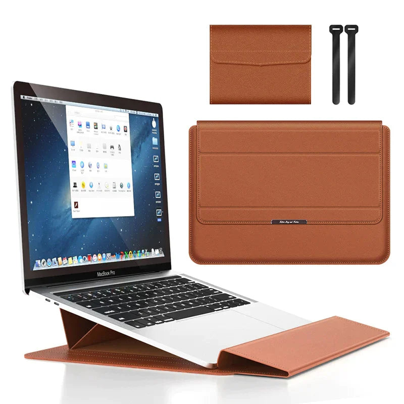 Laptop Sleeve Case Leather Case with Adjustable Stand