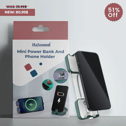 Haxoond™ Mini Power Bank and Phone Holder